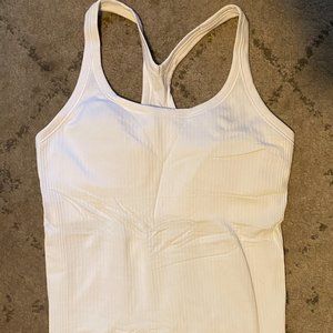 Lululemon Ebb to Street Ribbed Tank Top - Size: 6, Color: White